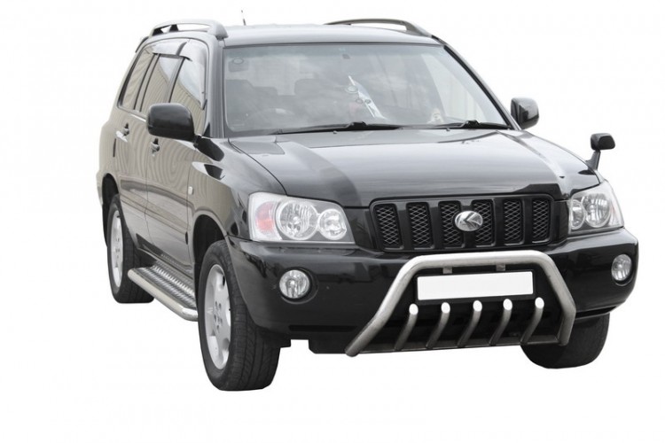 Передняя защита с дополнительной защитой двигателя - Toyota Kluger V FOUR сталь