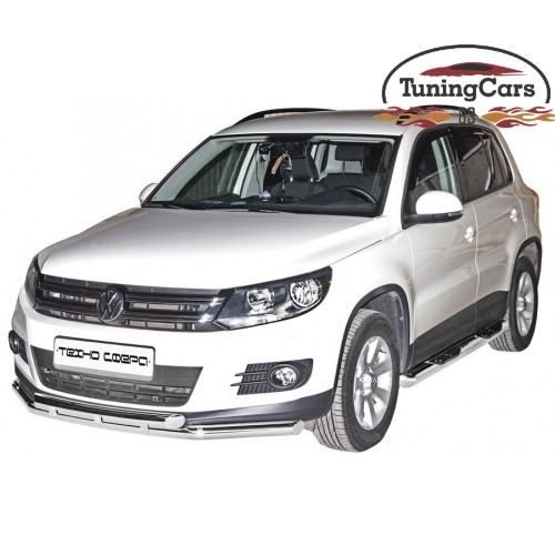 Защита ПОРОГОВ «Труба с проступью» d76 Volkswagen TIGUAN