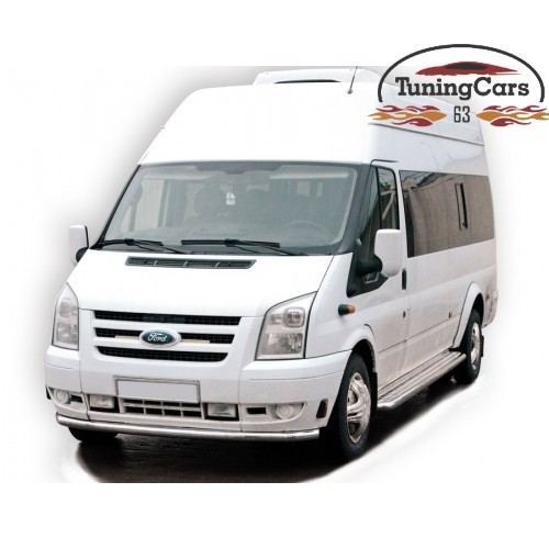 Защита ПОРОГОВ с алюм. листом, d63.5 Ford Transit T460