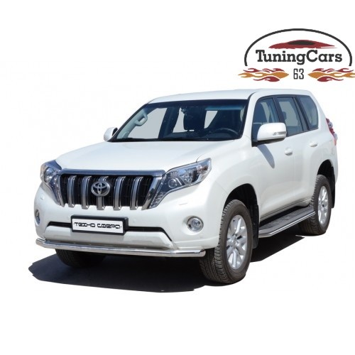 Защита ПОРОГОВ «Труба» d40 Toyota Land Cruiser 150 (нерж)